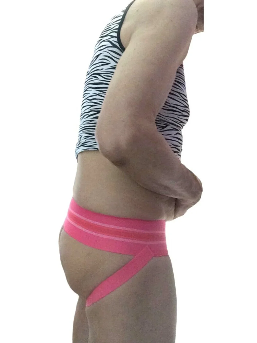 Arjen Kroos Mens Pink Jockstrap Underwear Large Stretchy Nylon Blend*Gay*NIP